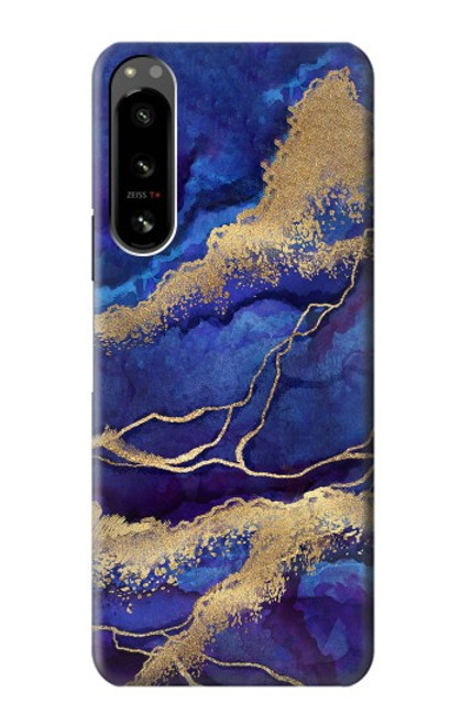 S3906 Navy Blue Purple Marble Case For Sony Xperia 5 IV