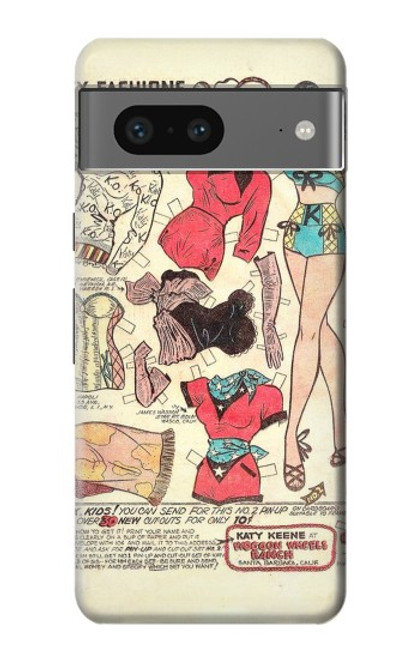 S3820 Vintage Cowgirl Fashion Paper Doll Case For Google Pixel 7