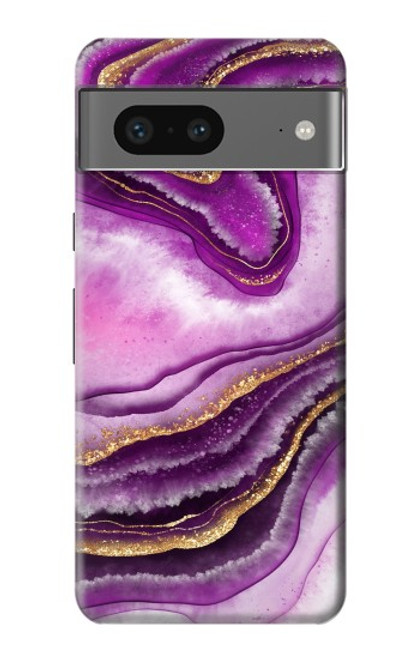 S3896 Purple Marble Gold Streaks Case For Google Pixel 7