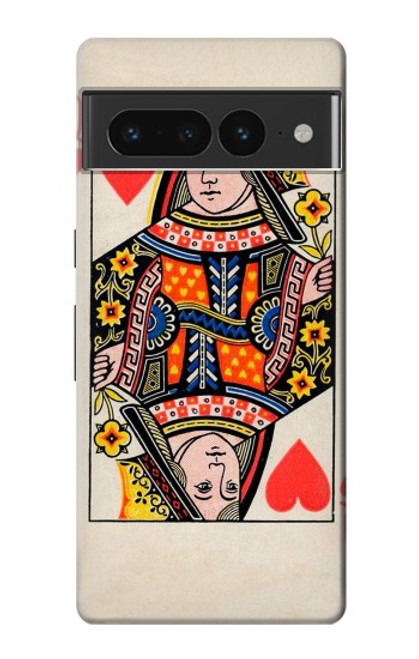 S3429 Queen Hearts Card Case For Google Pixel 7 Pro