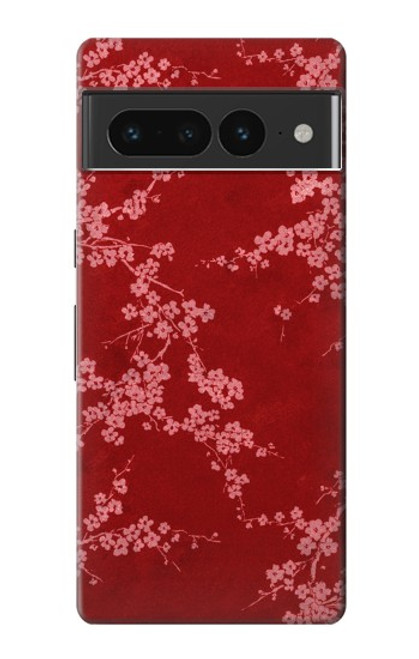 S3817 Red Floral Cherry blossom Pattern Case For Google Pixel 7 Pro