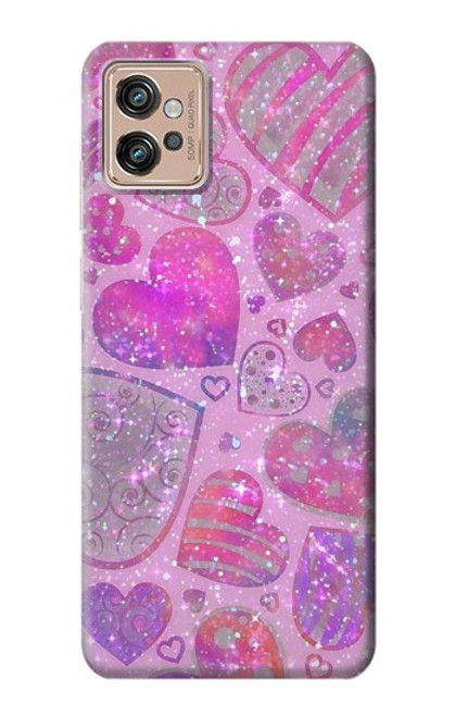 S3710 Pink Love Heart Case For Motorola Moto G32