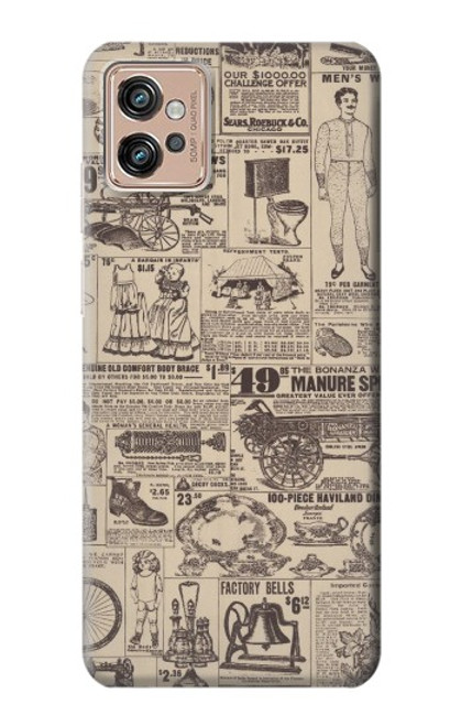 S3819 Retro Vintage Paper Case For Motorola Moto G32