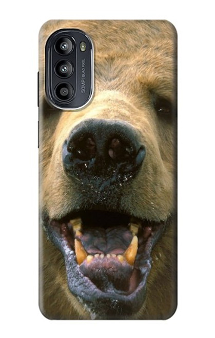 S0840 Grizzly Bear Face Case For Motorola Moto G52, G82 5G