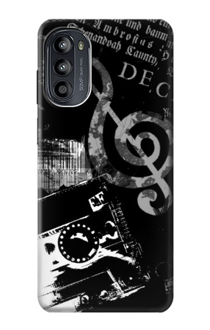 S3197 Music Cassette Note Case For Motorola Moto G52, G82 5G