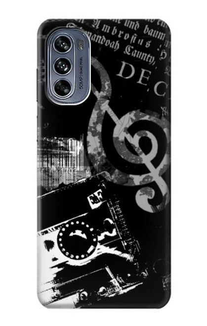 S3197 Music Cassette Note Case For Motorola Moto G62 5G