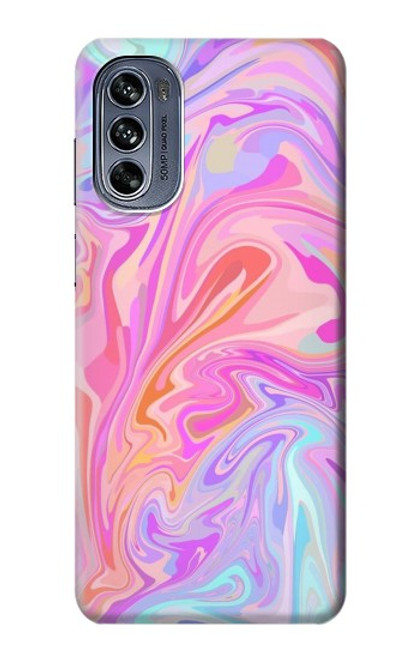 S3444 Digital Art Colorful Liquid Case For Motorola Moto G62 5G