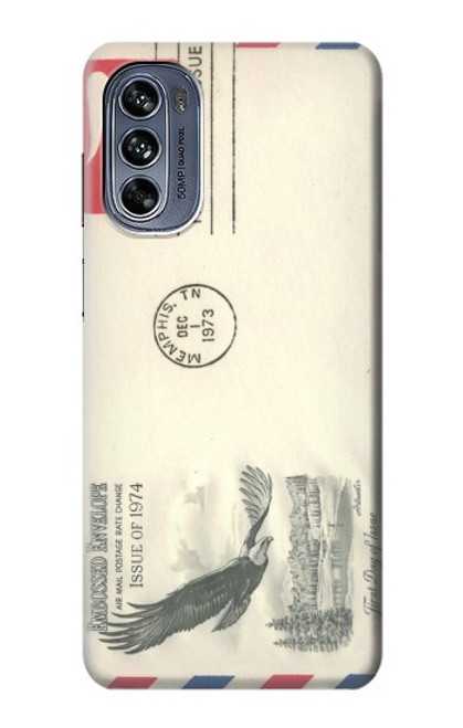 S3551 Vintage Airmail Envelope Art Case For Motorola Moto G62 5G