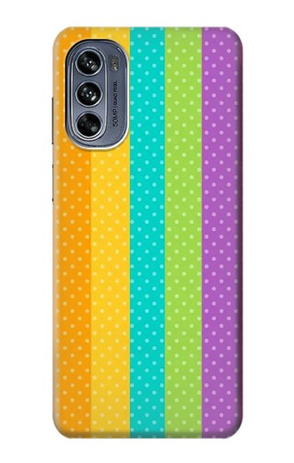 S3678 Colorful Rainbow Vertical Case For Motorola Moto G62 5G