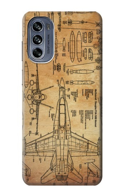 S3868 Aircraft Blueprint Old Paper Case For Motorola Moto G62 5G