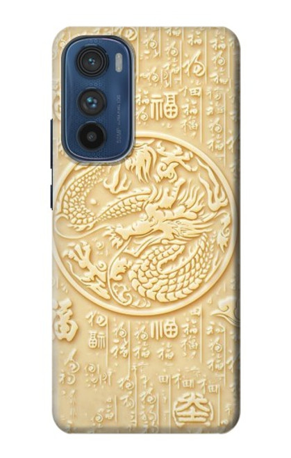 S3288 White Jade Dragon Graphic Painted Case For Motorola Edge 30