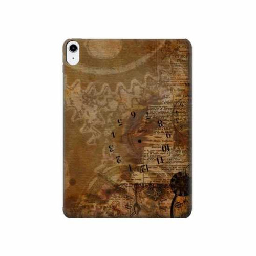 S3456 Vintage Paper Clock Steampunk Hard Case For iPad 10.9 (2022)