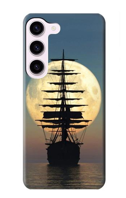 S2897 Pirate Ship Moon Night Case For Samsung Galaxy S23