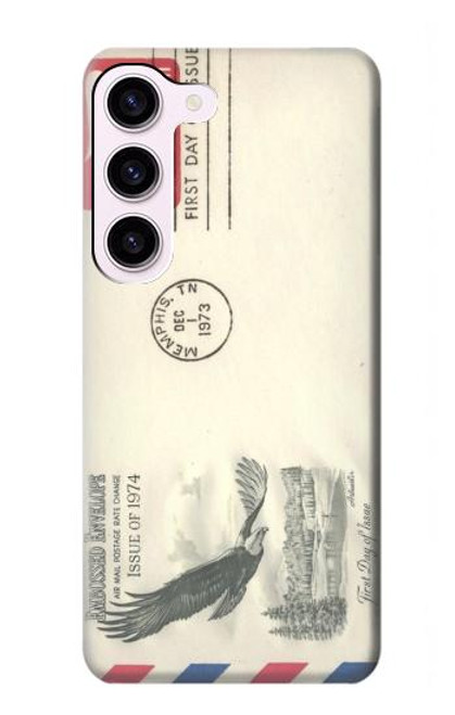 S3551 Vintage Airmail Envelope Art Case For Samsung Galaxy S23