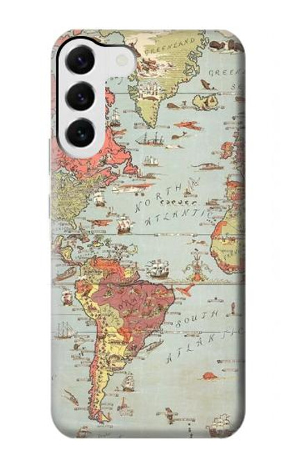 S3418 Vintage World Map Case For Samsung Galaxy S23 Plus
