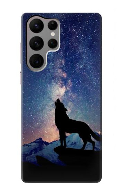S3555 Wolf Howling Million Star Case For Samsung Galaxy S23 Ultra