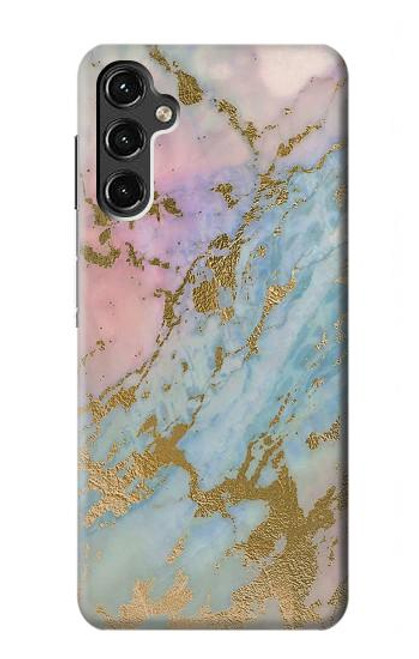 S3717 Rose Gold Blue Pastel Marble Graphic Printed Case For Samsung Galaxy A14 5G