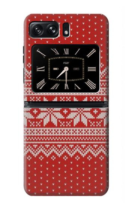 S3384 Winter Seamless Knitting Pattern Case For Motorola Moto Razr 2022