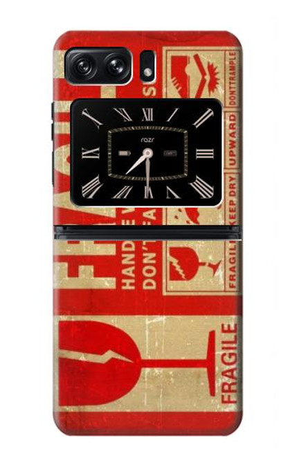 S3552 Vintage Fragile Label Art Case For Motorola Moto Razr 2022