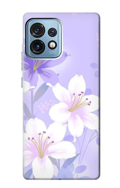 S2361 Purple White Flowers Case For Motorola Edge+ (2023), X40, X40 Pro, Edge 40 Pro