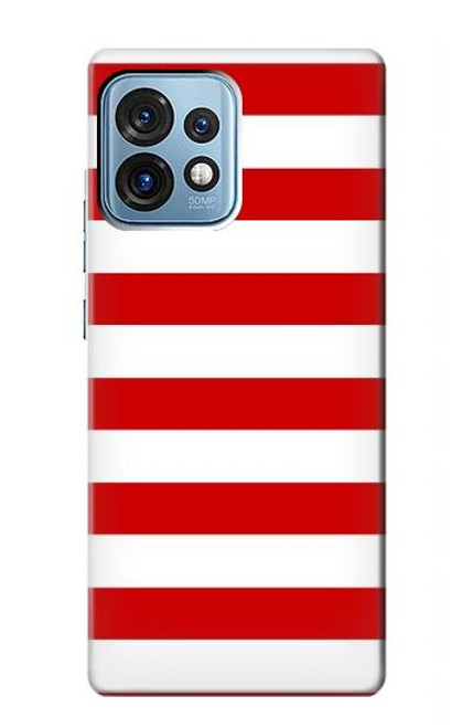 S2364 Red and White Striped Case For Motorola Edge+ (2023), X40, X40 Pro, Edge 40 Pro