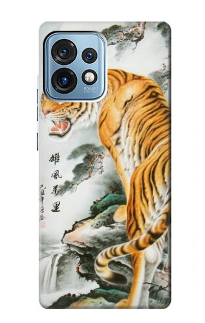 S2750 Oriental Chinese Tiger Painting Case For Motorola Edge+ (2023), X40, X40 Pro, Edge 40 Pro