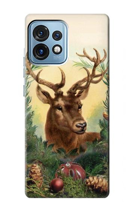 S2841 Vintage Reindeer Christmas Case For Motorola Edge+ (2023), X40, X40 Pro, Edge 40 Pro