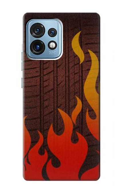 S2988 Rally Car Tire Fire Case For Motorola Edge+ (2023), X40, X40 Pro, Edge 40 Pro