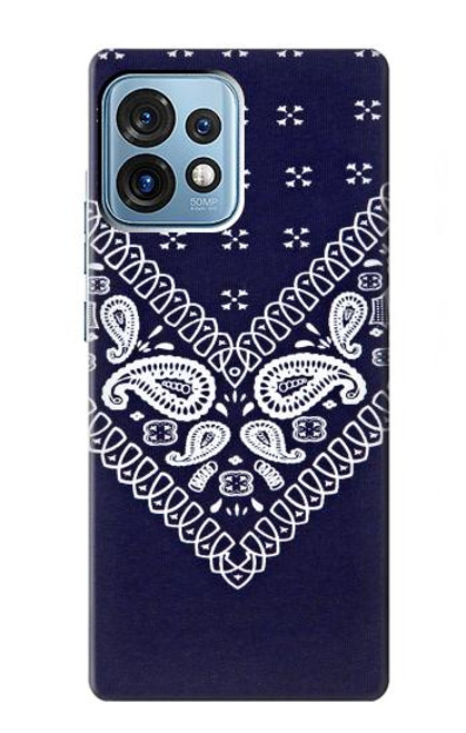 S3357 Navy Blue Bandana Pattern Case For Motorola Edge+ (2023), X40, X40 Pro, Edge 40 Pro