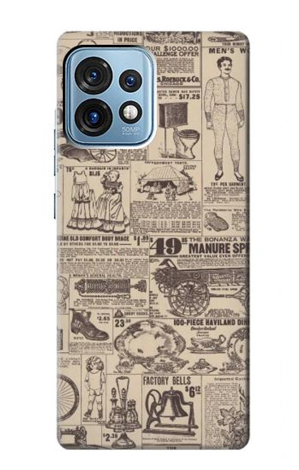 S3819 Retro Vintage Paper Case For Motorola Edge+ (2023), X40, X40 Pro, Edge 40 Pro