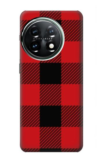 S2931 Red Buffalo Check Pattern Case For OnePlus 11