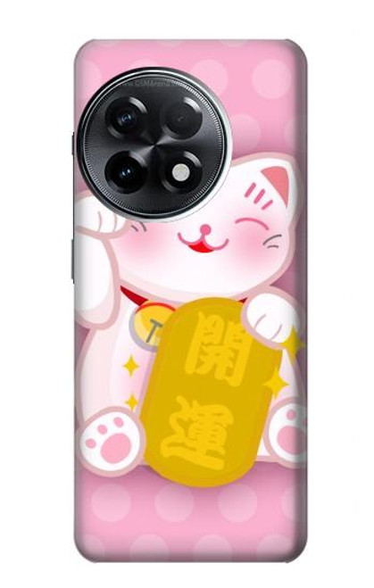 S3025 Pink Maneki Neko Lucky Cat Case For OnePlus 11R