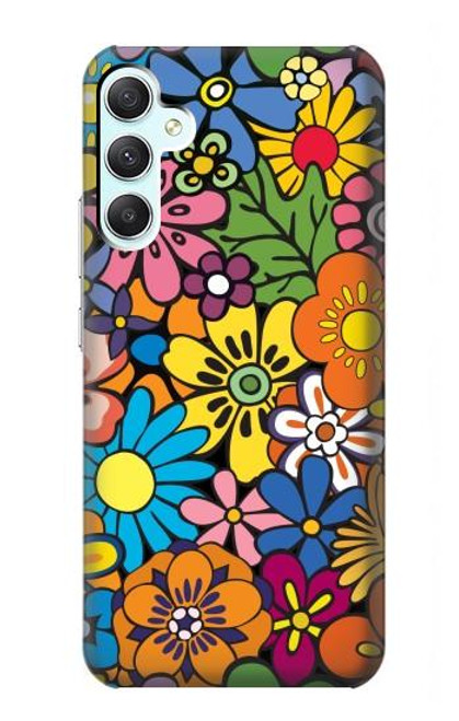 S3281 Colorful Hippie Flowers Pattern Case For Samsung Galaxy A34 5G