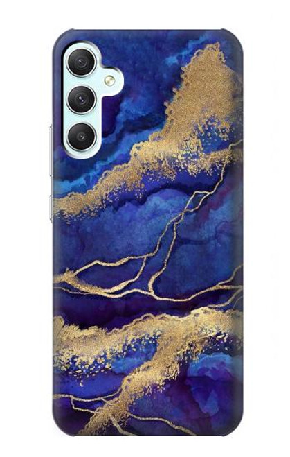 S3906 Navy Blue Purple Marble Case For Samsung Galaxy A34 5G