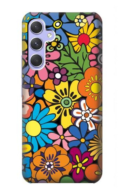 S3281 Colorful Hippie Flowers Pattern Case For Samsung Galaxy A54 5G
