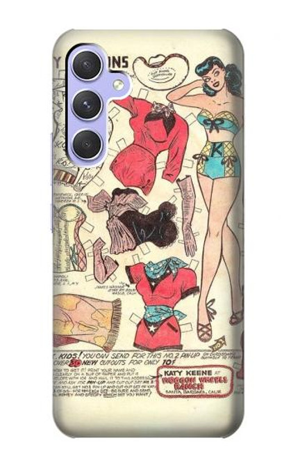 S3820 Vintage Cowgirl Fashion Paper Doll Case For Samsung Galaxy A54 5G