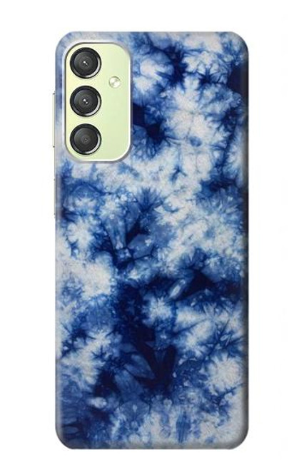 S3439 Fabric Indigo Tie Dye Case For Samsung Galaxy A24 4G