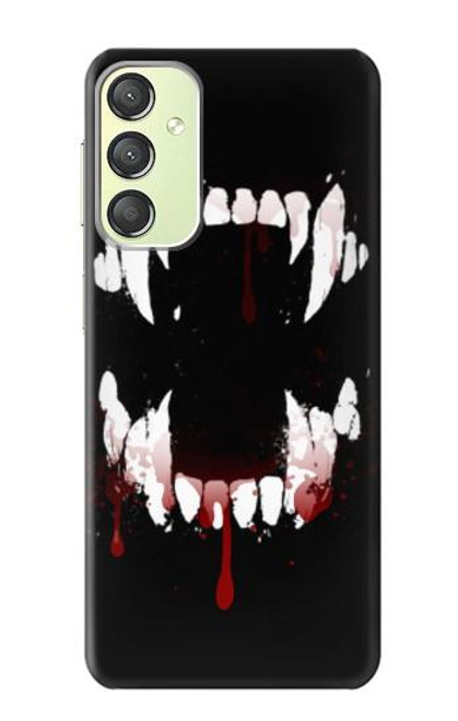 S3527 Vampire Teeth Bloodstain Case For Samsung Galaxy A24 4G