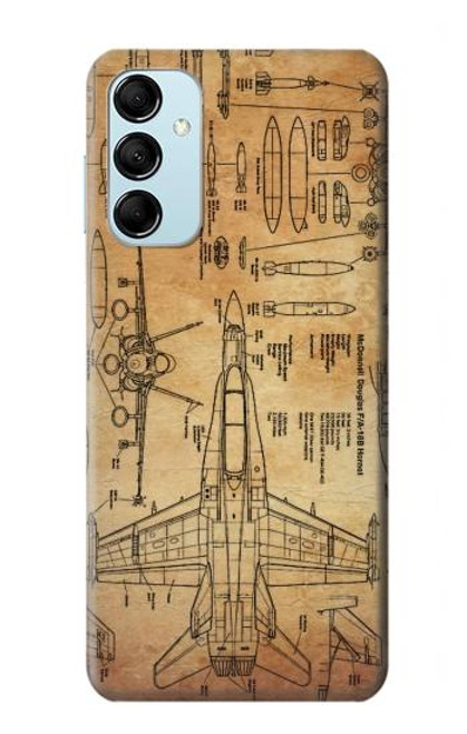 S3868 Aircraft Blueprint Old Paper Case For Samsung Galaxy M14