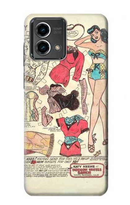 S3820 Vintage Cowgirl Fashion Paper Doll Case For Motorola Moto G Stylus 5G (2023)