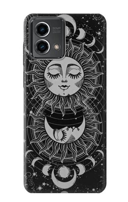 S3854 Mystical Sun Face Crescent Moon Case For Motorola Moto G Stylus 5G (2023)