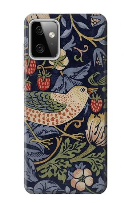 S3791 William Morris Strawberry Thief Fabric Case For Motorola Moto G Power (2023) 5G