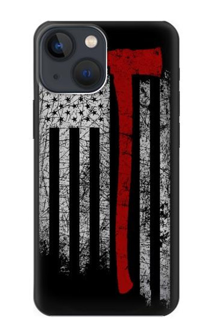 S3958 Firefighter Axe Flag Case For iPhone 14
