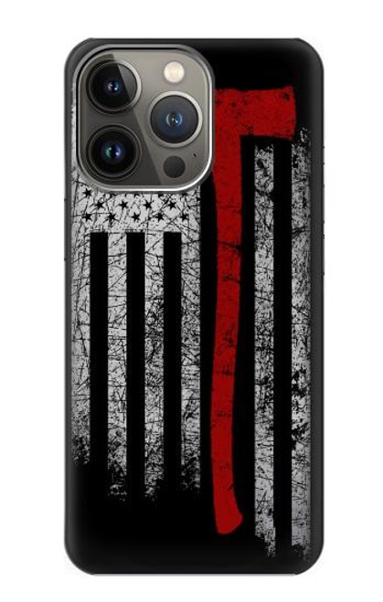 S3958 Firefighter Axe Flag Case For iPhone 14 Pro