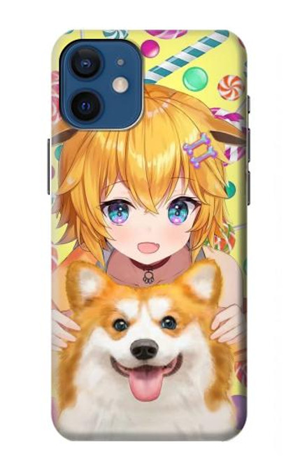 S3918 Baby Corgi Dog Corgi Girl Candy Case For iPhone 12 mini