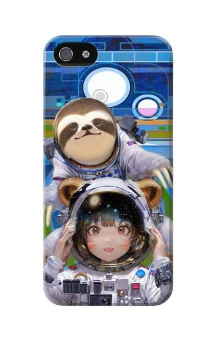 S3915 Raccoon Girl Baby Sloth Astronaut Suit Case For iPhone 5 5S SE