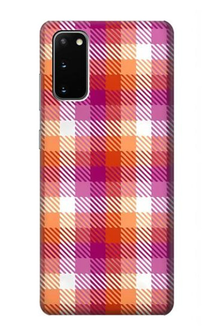 S3941 LGBT Lesbian Pride Flag Plaid Case For Samsung Galaxy S20