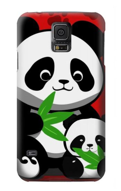 S3929 Cute Panda Eating Bamboo Case For Samsung Galaxy S5