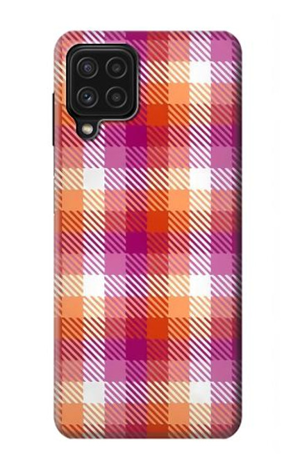 S3941 LGBT Lesbian Pride Flag Plaid Case For Samsung Galaxy A22 4G