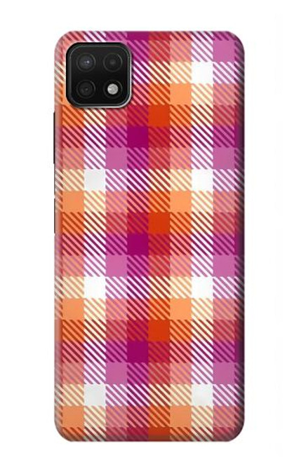 S3941 LGBT Lesbian Pride Flag Plaid Case For Samsung Galaxy A22 5G